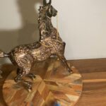 Brass horse statues