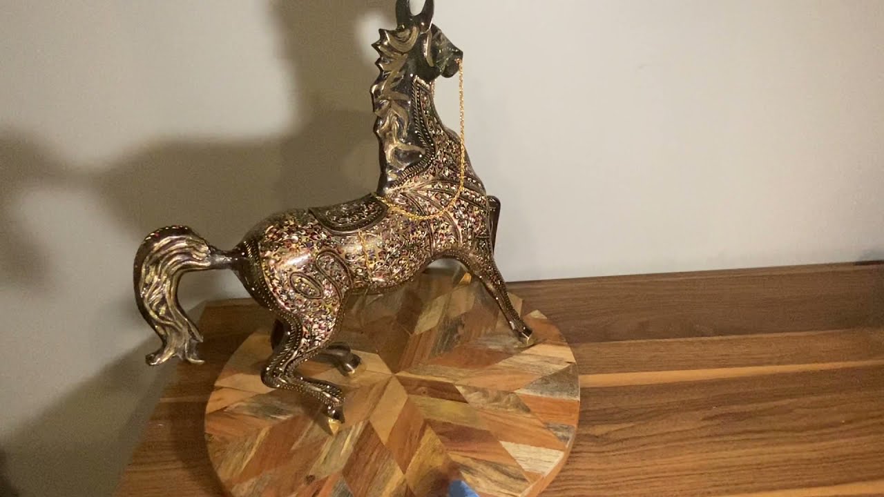 Brass horse statues