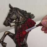 Horse head statues